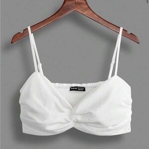 White twisted bra top